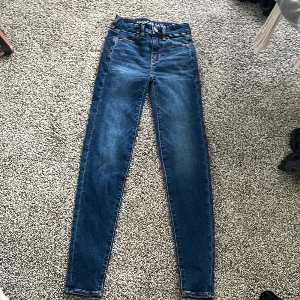 American eagle skinny jeans, size 000, like new worn one time.